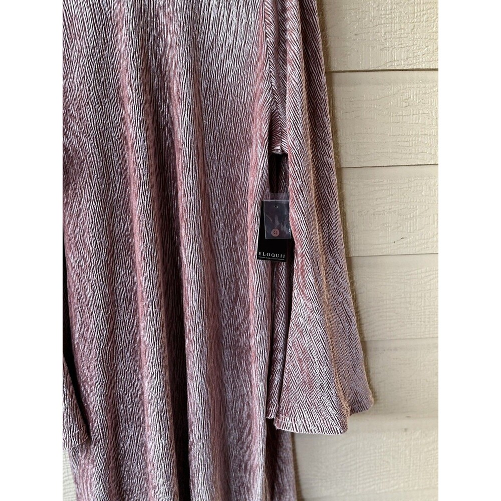 Eloquii womens Velvet Open Back Knit Short Mini Dress size 24 Salmon Pink - Picture 6 of 10